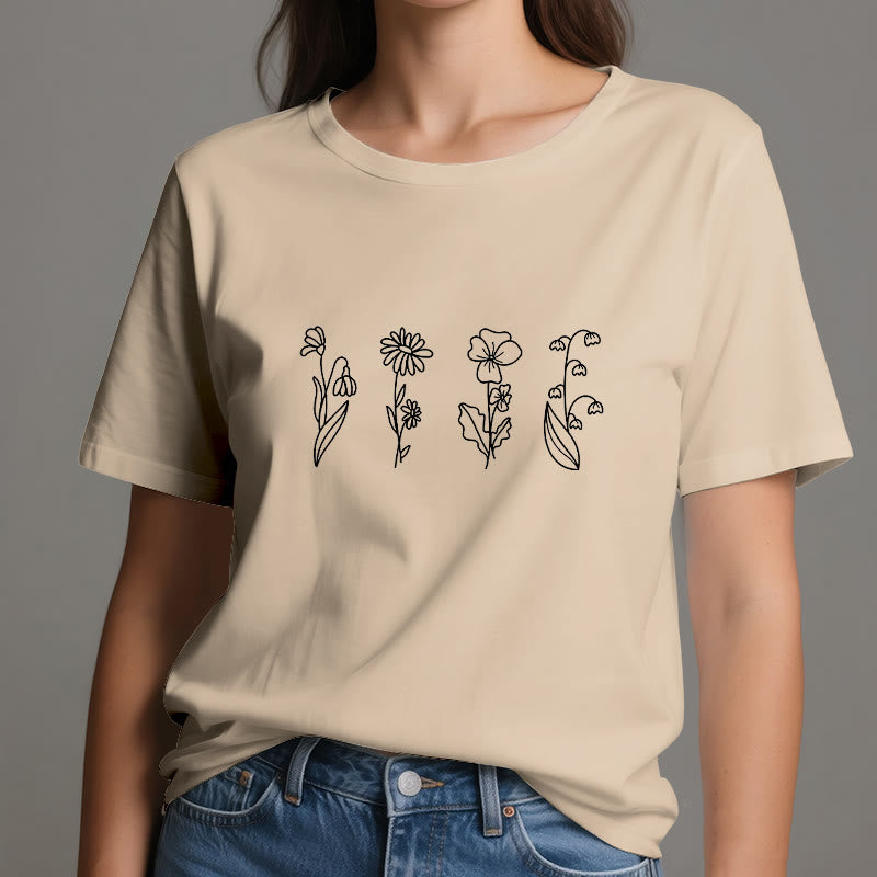 Olivenorma Custom Birth Month Birth Flower T-Shirt - image 8
