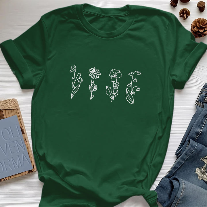 Olivenorma Custom Birth Month Birth Flower T-Shirt - Dark Green - 2XL - 4 - image 22