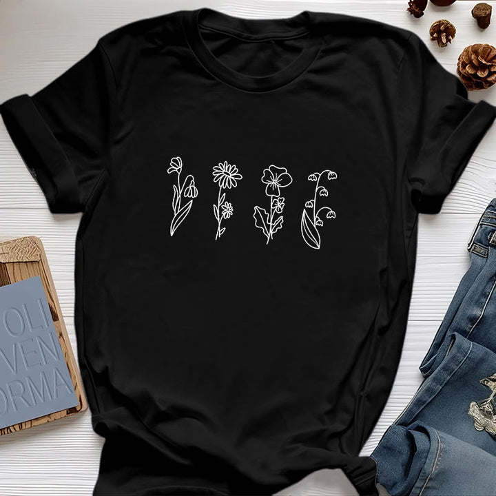 Olivenorma Custom Birth Month Birth Flower T-Shirt - Black - 2XL - 4 - image 12