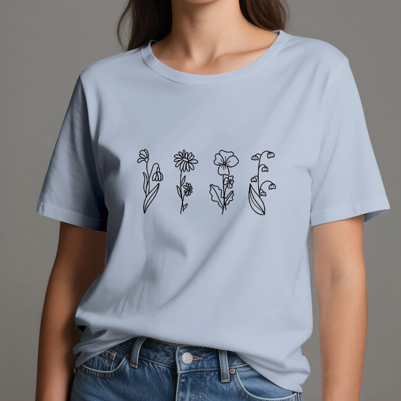 Olivenorma Custom Birth Month Birth Flower T-Shirt - image 17