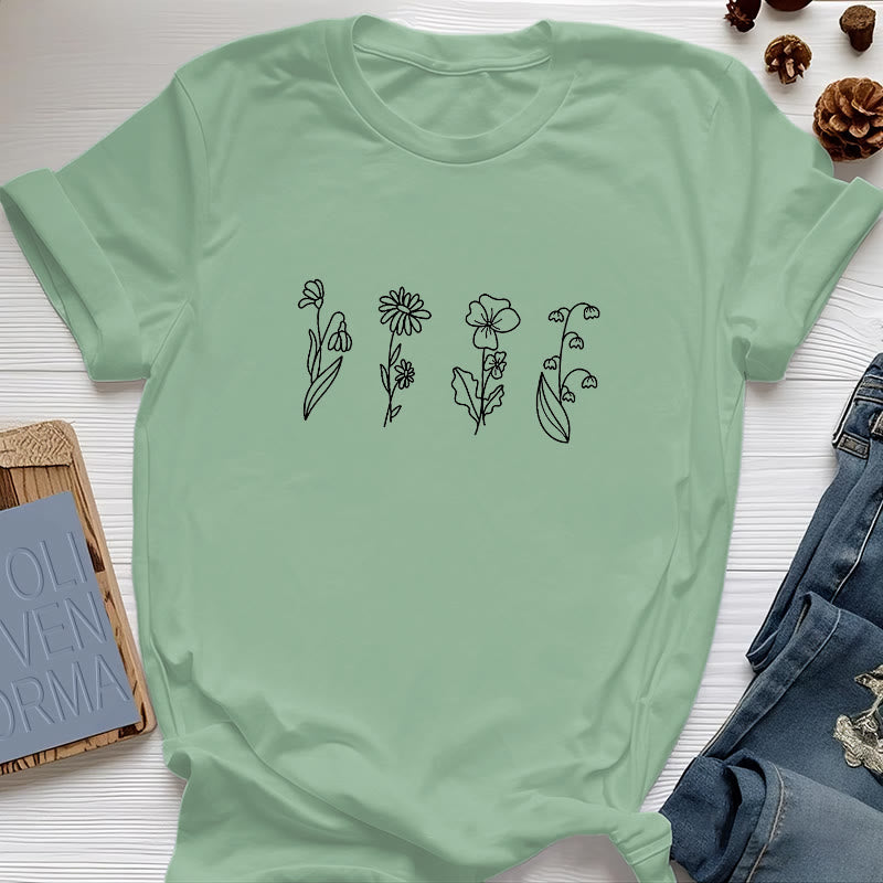 Olivenorma Custom Birth Month Birth Flower T-Shirt - Light Green - 2XL - 4 - image 20