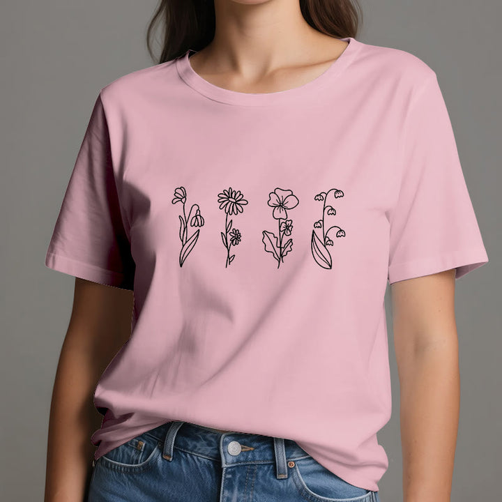 Olivenorma Custom Birth Month Birth Flower T-Shirt - image 4