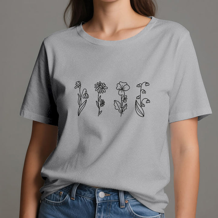 Olivenorma Custom Birth Month Birth Flower T-Shirt - image 15