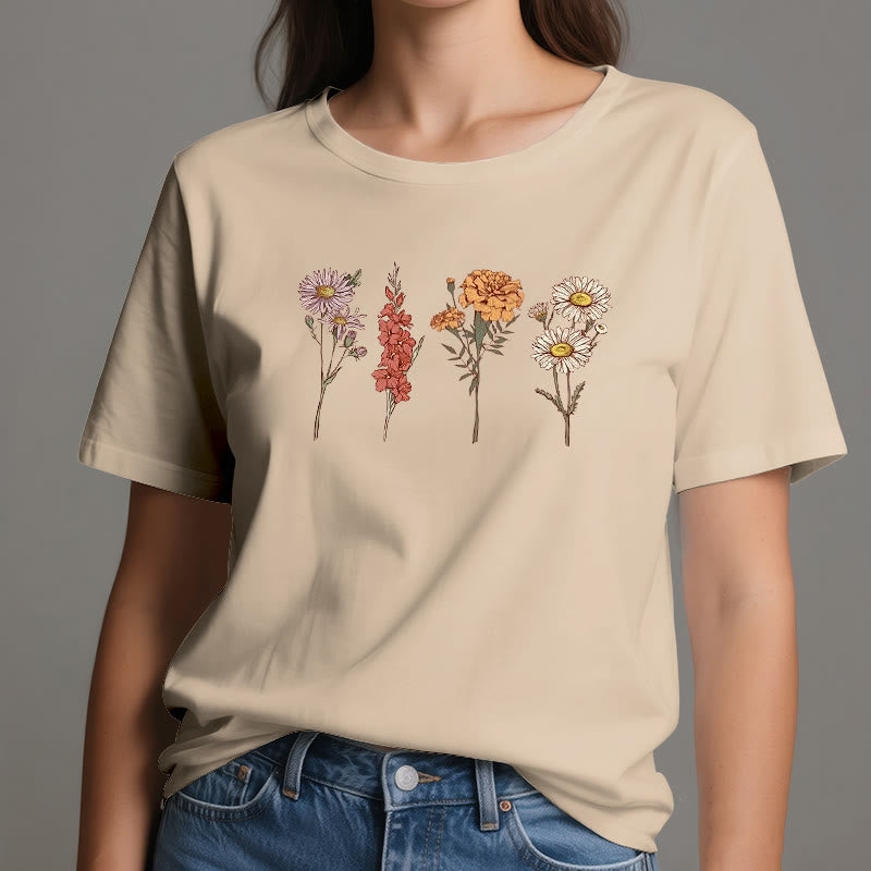 Olivenorma Birth Month Flowers T-Shirt - image 1