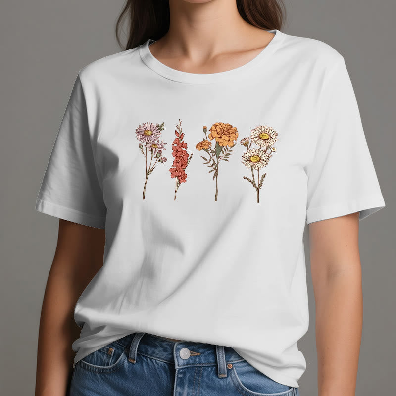 Olivenorma Birth Month Flowers T-Shirt - image 11