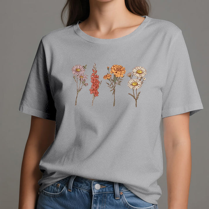 Olivenorma Birth Month Flowers T-Shirt - image 15