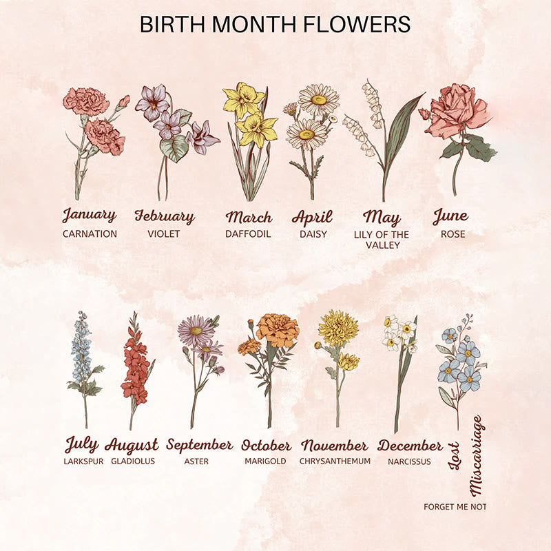 Olivenorma Birth Month Flowers T-Shirt - image 5