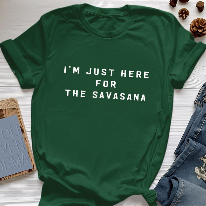 Olivenorma I'm Just Here For The Savasana T-Shirt - Dark Green - 2XL - image 19