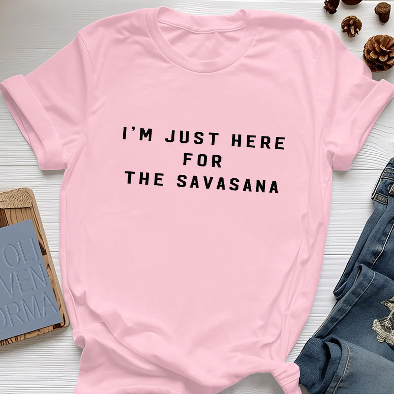 Olivenorma I'm Just Here For The Savasana T-Shirt - Pink - 2XL - image 13