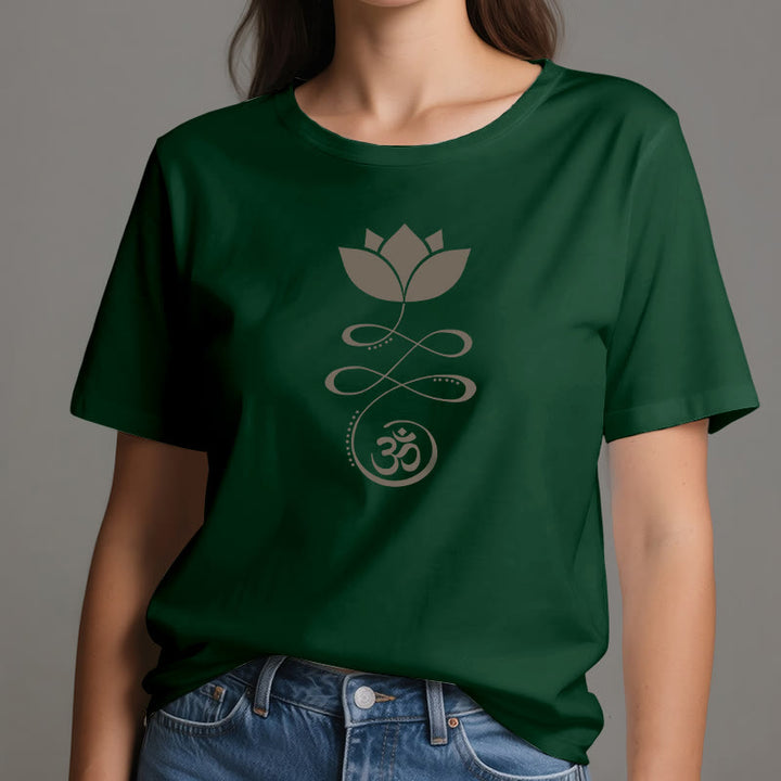 Olivenorma Yoga Lotus Flower Om Symbol T-Shirt - image 1