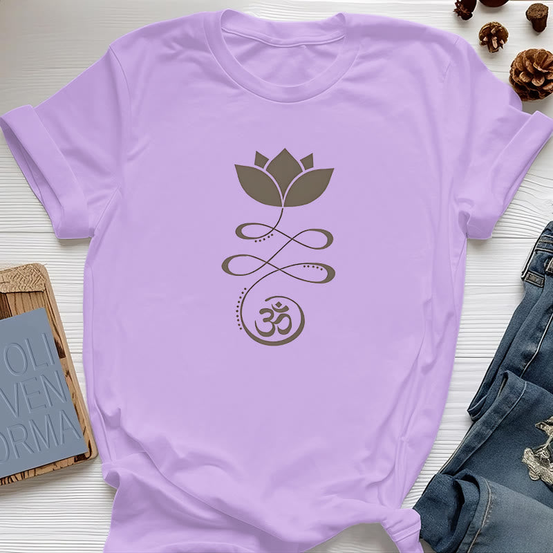 Olivenorma Yoga Lotus Flower Om Symbol T-Shirt - Purple - 2XL - image 14