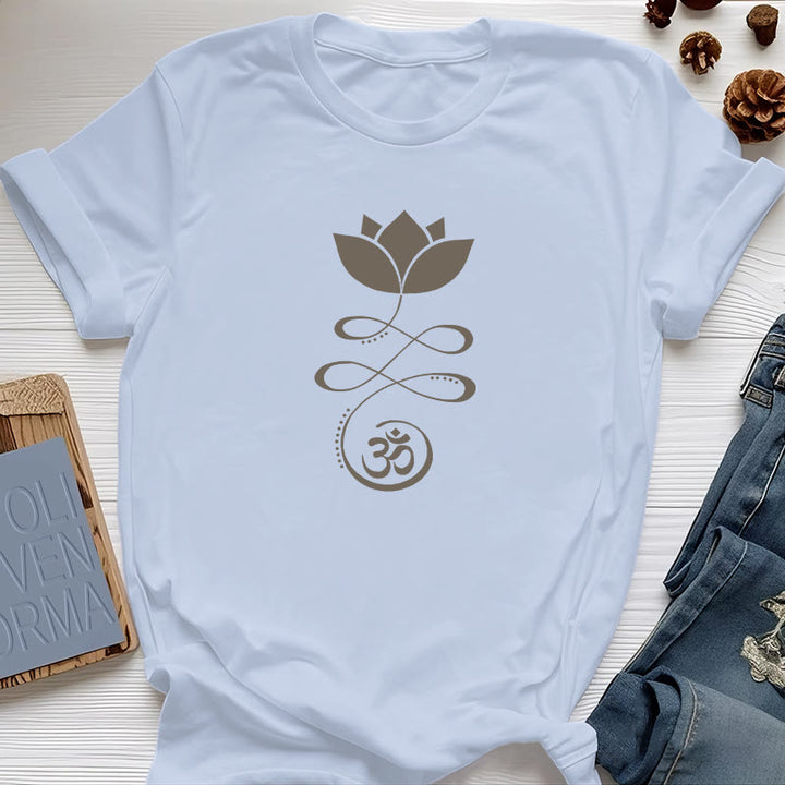Olivenorma Yoga Lotus Flower Om Symbol T-Shirt - Blue - 2XL - image 14