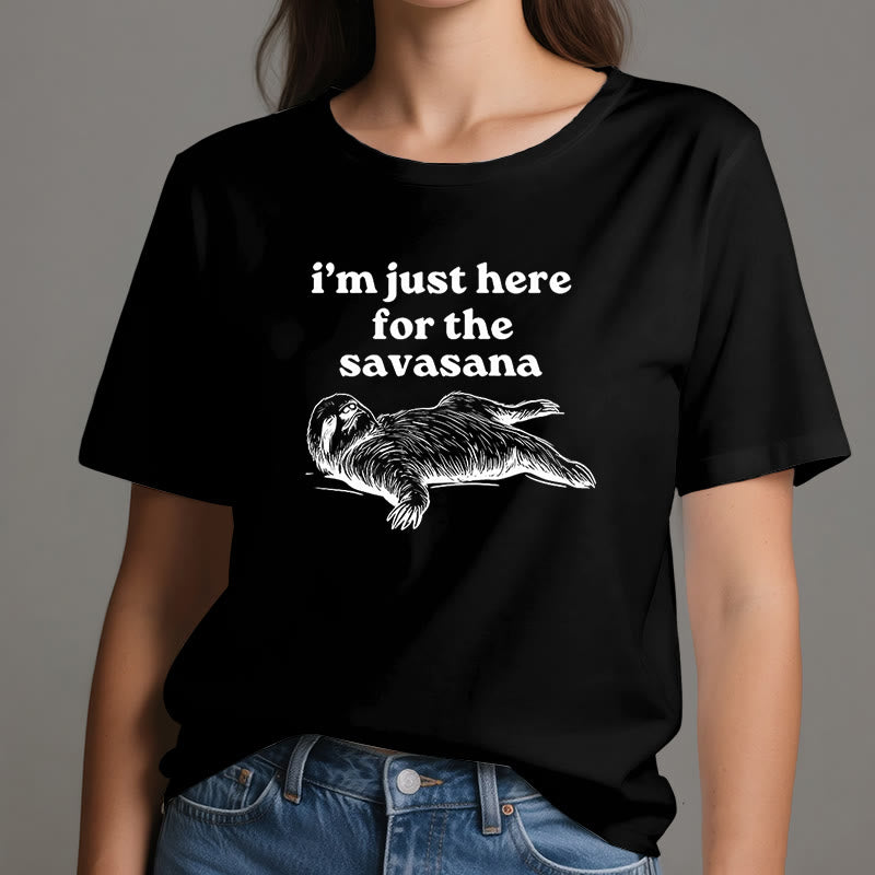 Olivenorma Sloth Yoga I'm Just Here for Savasana T-Shirt - image 10