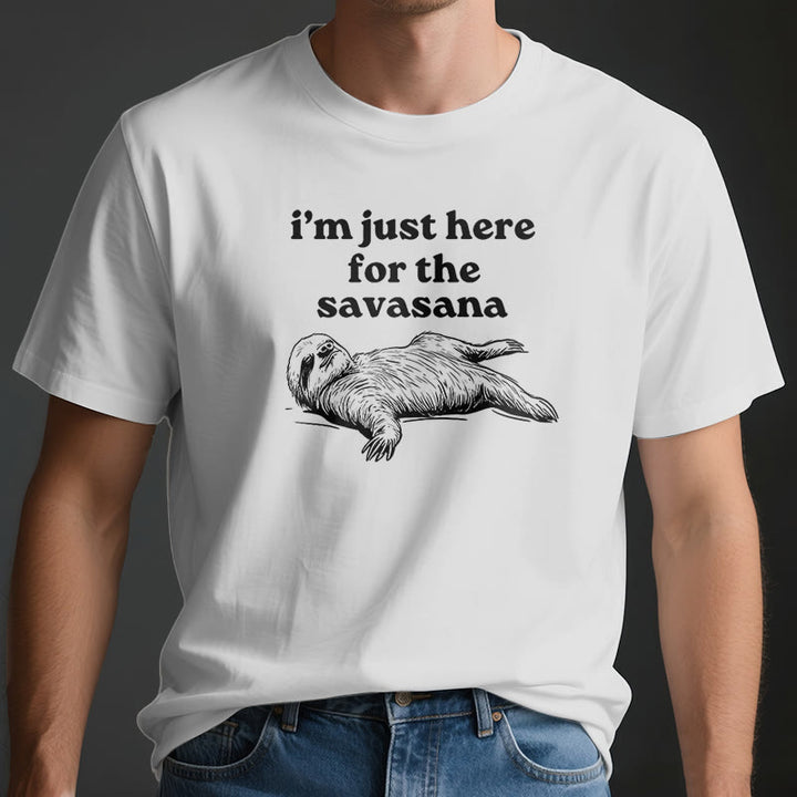 Olivenorma Sloth Yoga I'm Just Here for Savasana T-Shirt - image 7