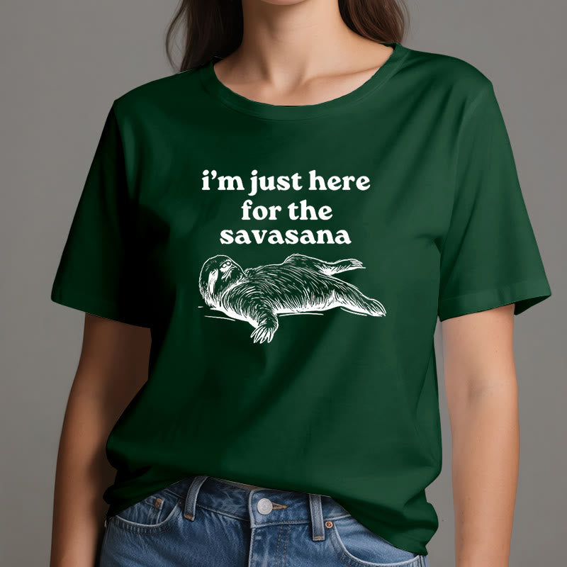 Olivenorma Sloth Yoga I'm Just Here for Savasana T-Shirt - image 1