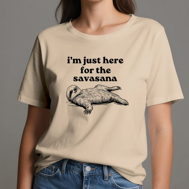 Olivenorma Sloth Yoga I'm Just Here for Savasana T-Shirt - image 10