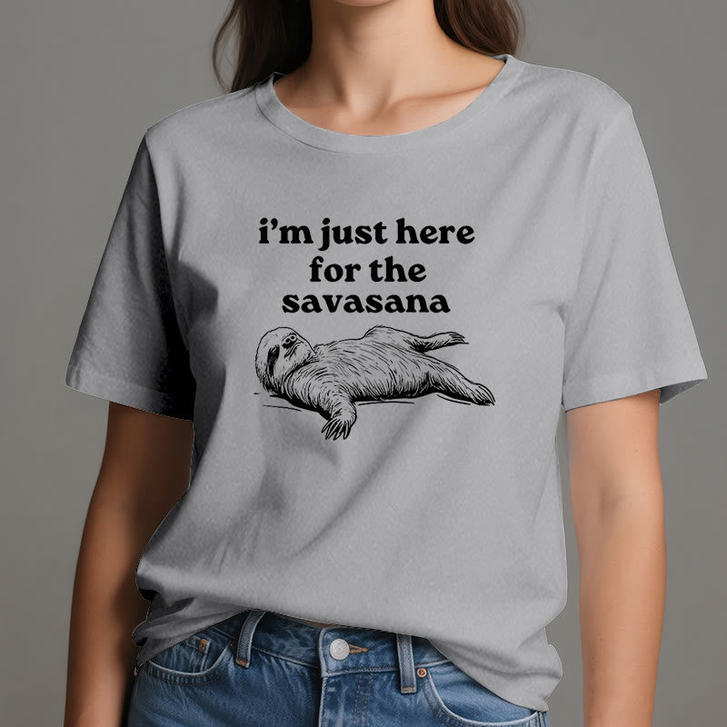 Olivenorma Sloth Yoga I'm Just Here for Savasana T-Shirt - image 12