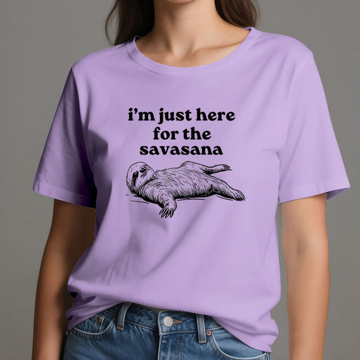 Olivenorma Sloth Yoga I'm Just Here for Savasana T-Shirt - image 16