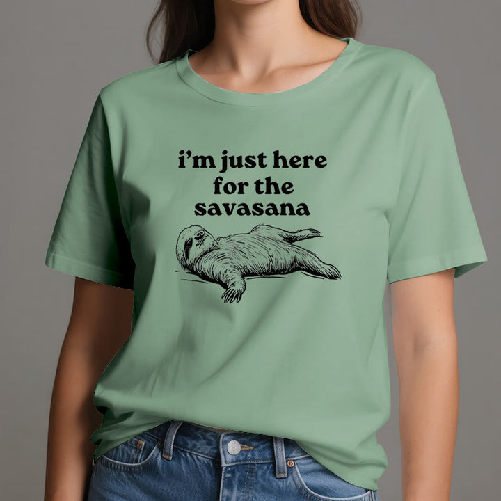 Olivenorma Sloth Yoga I'm Just Here for Savasana T-Shirt - image 18