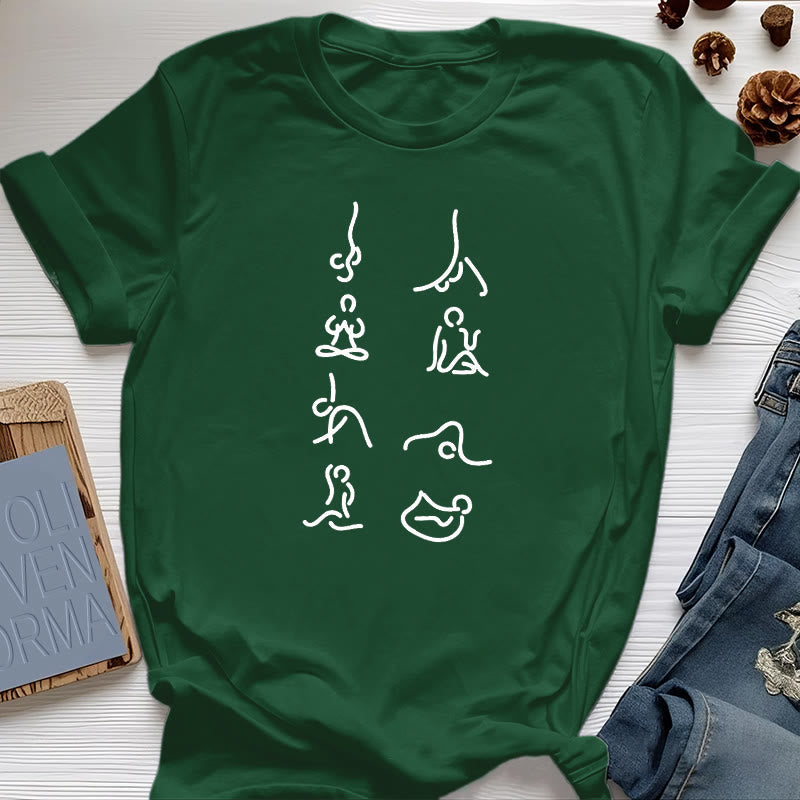 Olivenorma Yoga Meditation Moves T-Shirt - Dark Green - 2XL - image 19