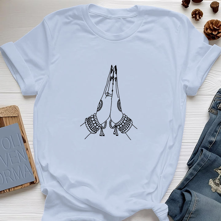 Olivenorma Meditation Namaste Yoga T-Shirt - Blue - 2XL - image 13