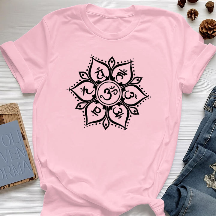 Olivenorma Seven Chakra Symbols T-Shirt - Pink - 2XL - image 0