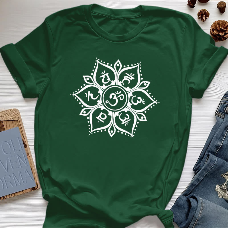 Olivenorma Seven Chakra Symbols T-Shirt - Dark Green - 2XL - image 19