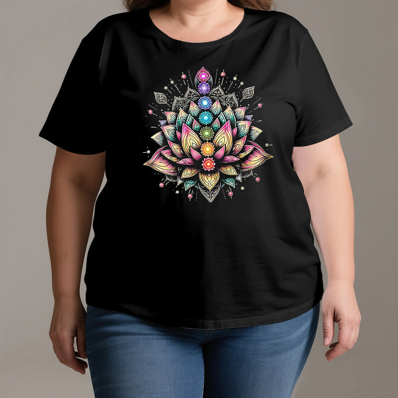 Olivenorma Chakra Lotus Flower Yoga Meditation T-Shirt - image 2