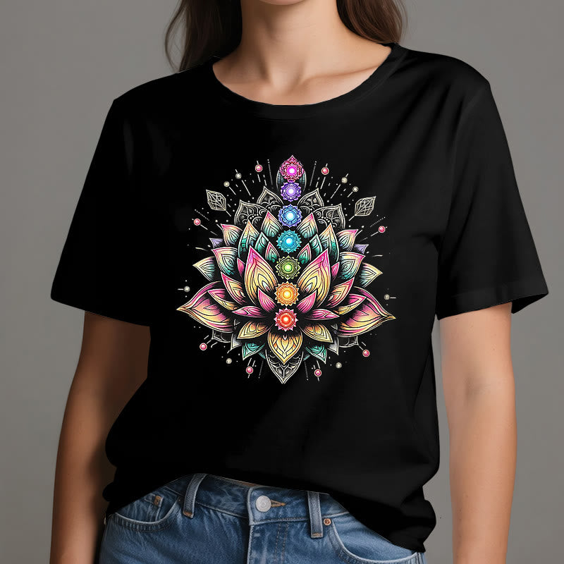 Olivenorma Chakra Lotus Flower Yoga Meditation T-Shirt - image 1