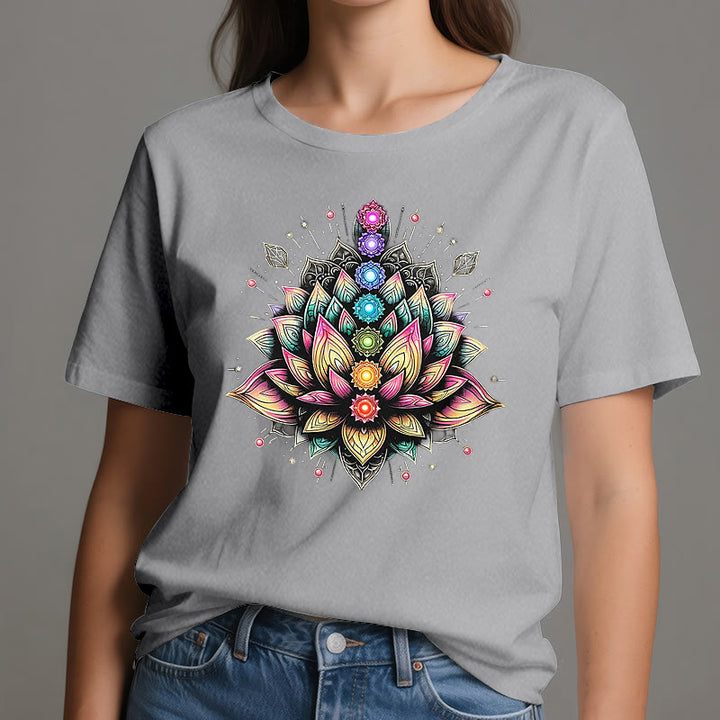 Olivenorma Chakra Lotus Flower Yoga Meditation T-Shirt - image 8