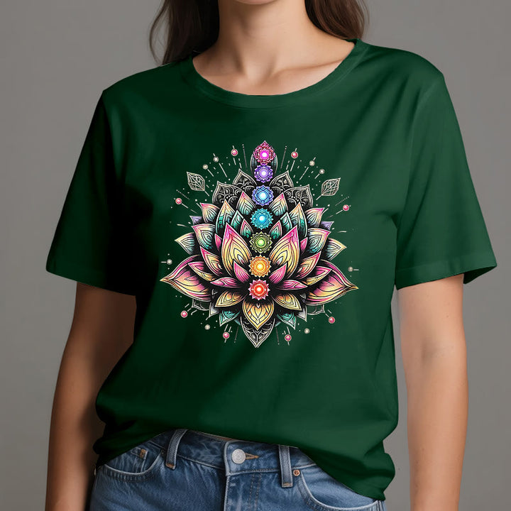 Olivenorma Chakra Lotus Flower Yoga Meditation T-Shirt - image 20