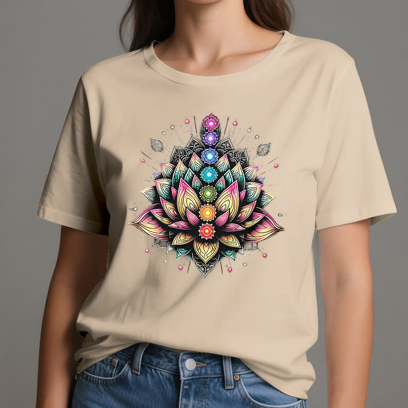 Olivenorma Chakra Lotus Flower Yoga Meditation T-Shirt - image 10
