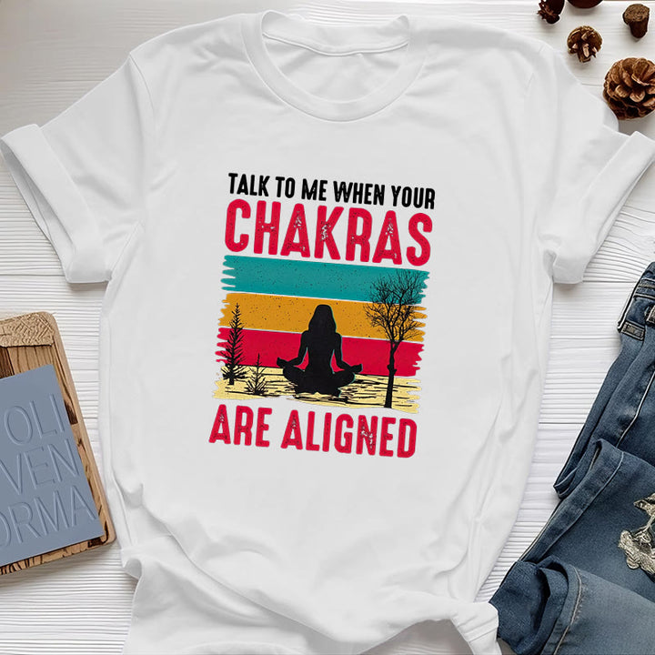 Olivenorma "Talk To Me When Your Chakras are Aligned" T-Shirt - White - 2XL - image 5