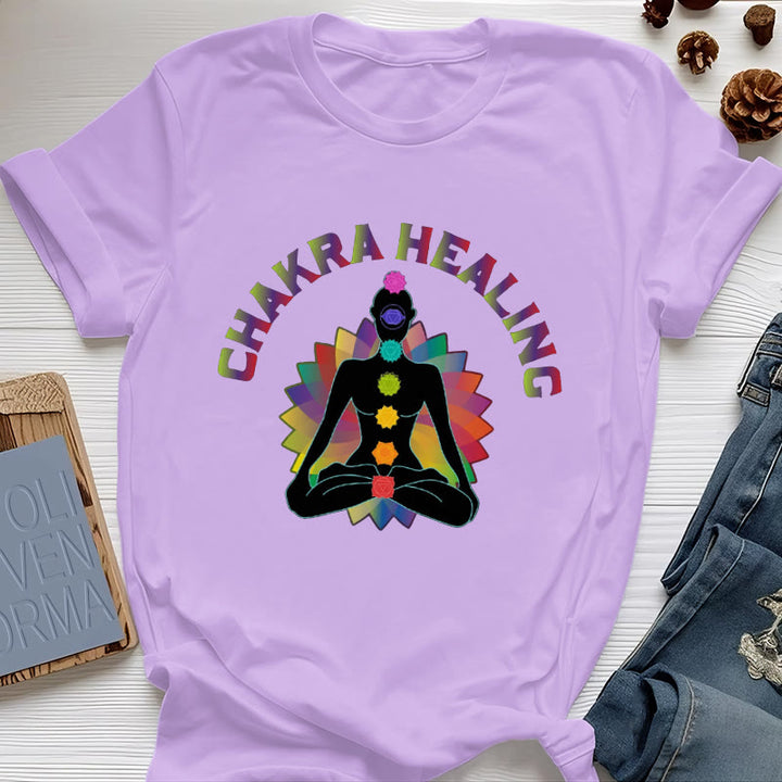 Olivenorma Chakra Healing Reiki Yoga Meditation T-Shirt - Purple - 2XL - image 15