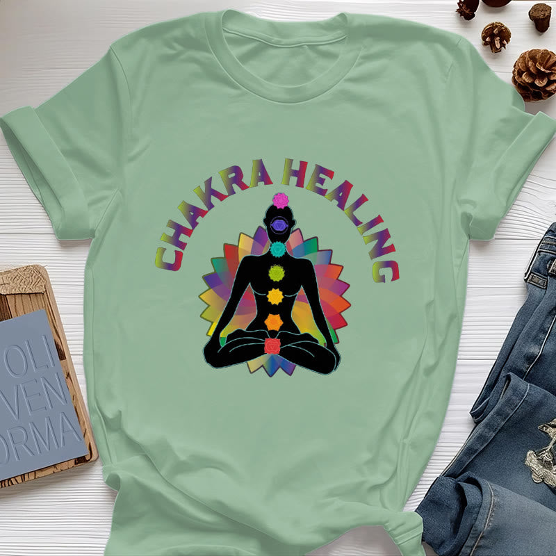 Olivenorma Chakra Healing Reiki Yoga Meditation T-Shirt - Light Green - 2XL - image 17