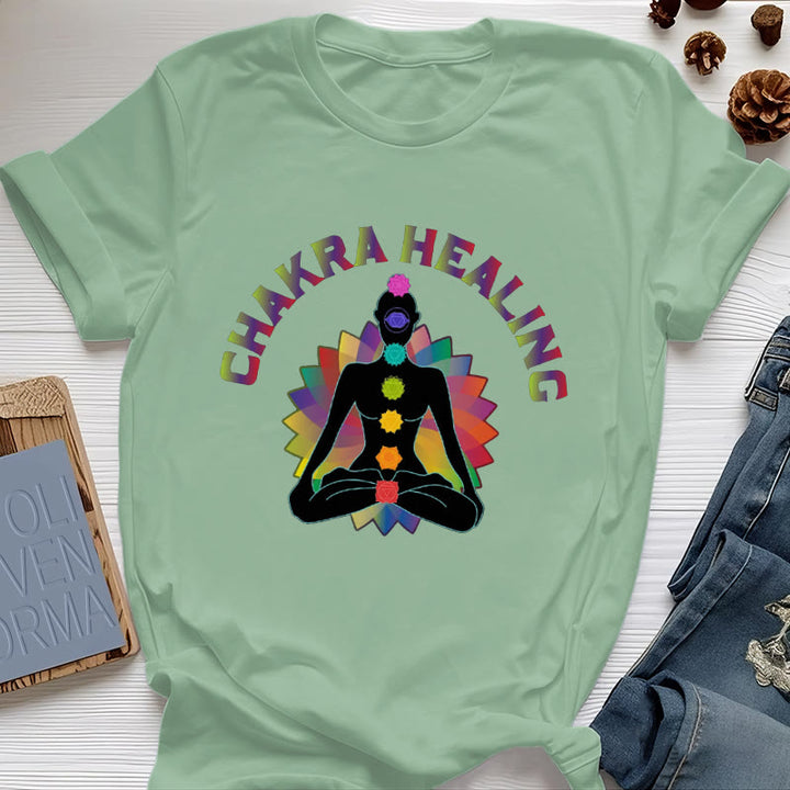 Olivenorma Chakra Healing Reiki Yoga Meditation T-Shirt - Light Green - 2XL - image 17