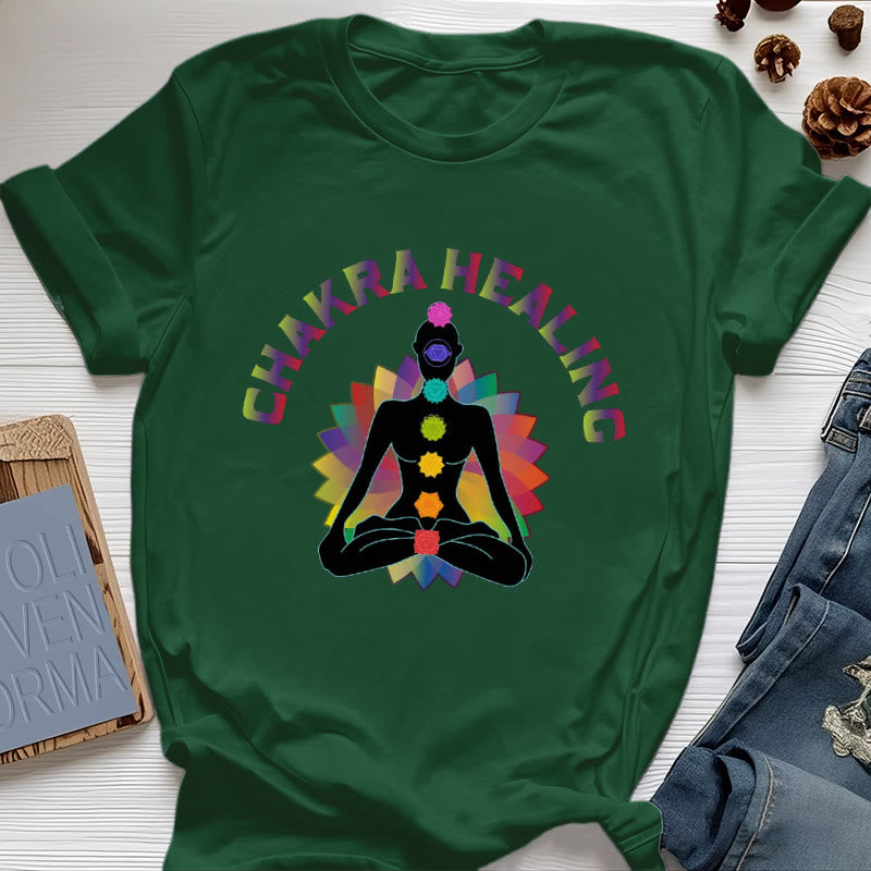 Olivenorma Chakra Healing Reiki Yoga Meditation T-Shirt - Dark Green - 2XL - image 19