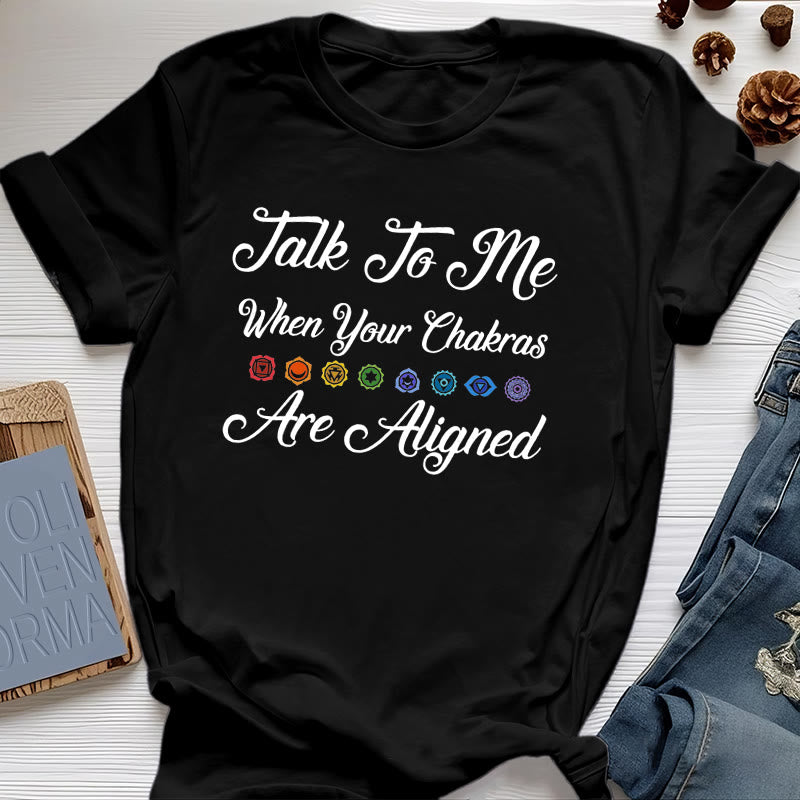 Olivenorma "Talk To Me When Your Chakras Are Aligned" Yoga T-Shirt - Black - 2XL - image 6
