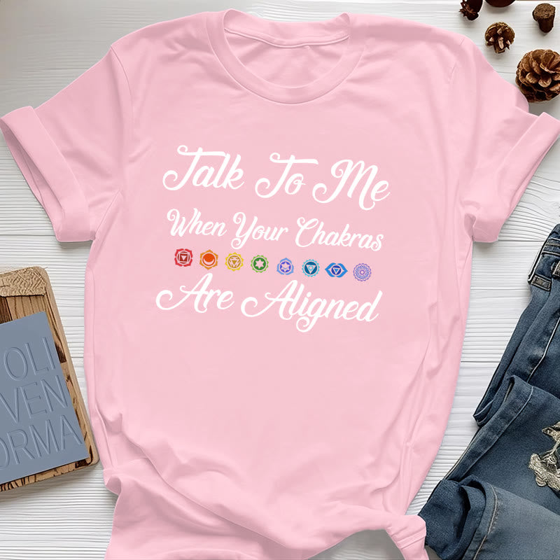 Olivenorma "Talk To Me When Your Chakras Are Aligned" Yoga T-Shirt - Pink - 2XL - image 12