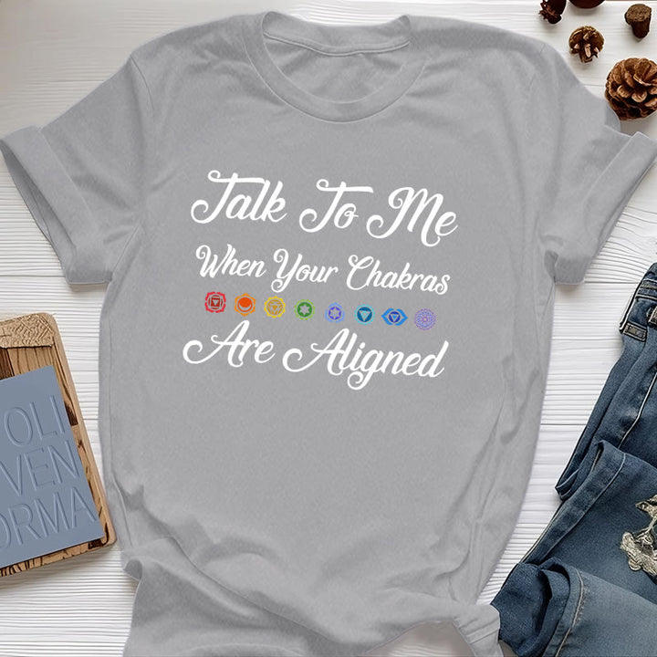 Olivenorma "Talk To Me When Your Chakras Are Aligned" Yoga T-Shirt - Gray - 2XL - image 0