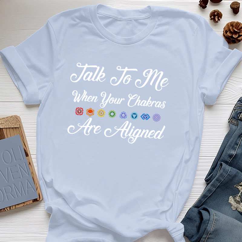 Olivenorma "Talk To Me When Your Chakras Are Aligned" Yoga T-Shirt - Blue - 2XL - image 10