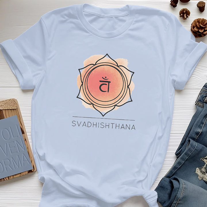 Olivenorma Orange Sacral Chakra Yoga T-Shirt - Blue - image 11