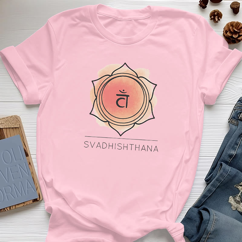 Olivenorma Orange Sacral Chakra Yoga T-Shirt - Pink - image 13