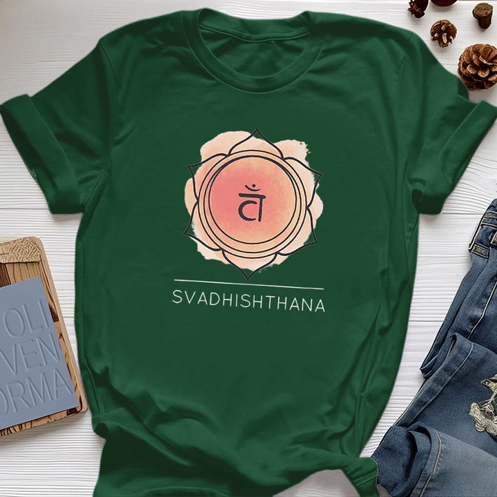 Olivenorma Orange Sacral Chakra Yoga T-Shirt - Dark Green - image 19