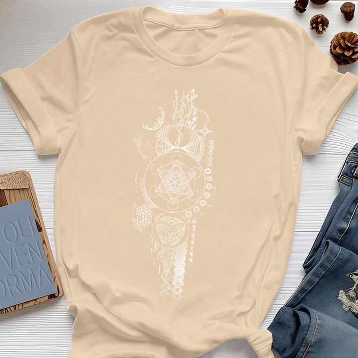 Olivenorma Flower Of Life Sacred Geometry T-Shirt - Yellow - 2XL - image 9
