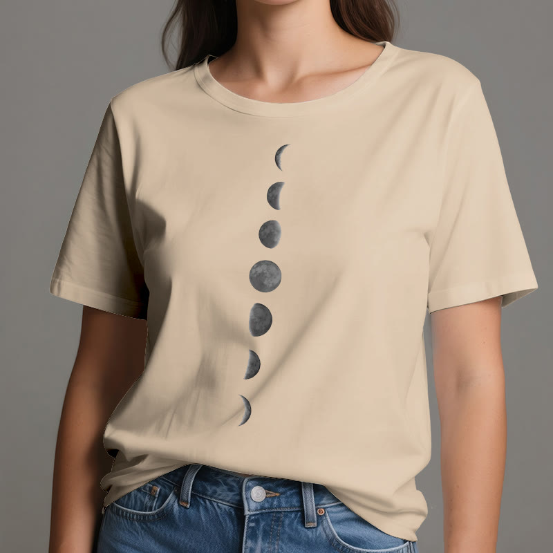 Olivenorma Moon Phase Print Yoga Meditation T-Shirt - image 10