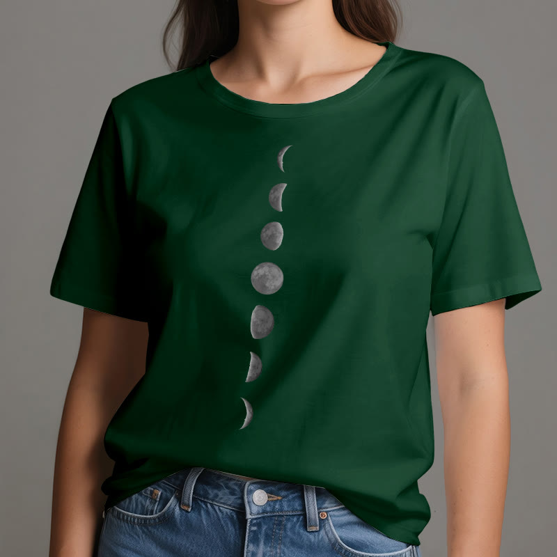Olivenorma Moon Phase Print Yoga Meditation T-Shirt - image 20