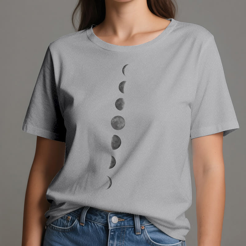Olivenorma Moon Phase Print Yoga Meditation T-Shirt - image 8