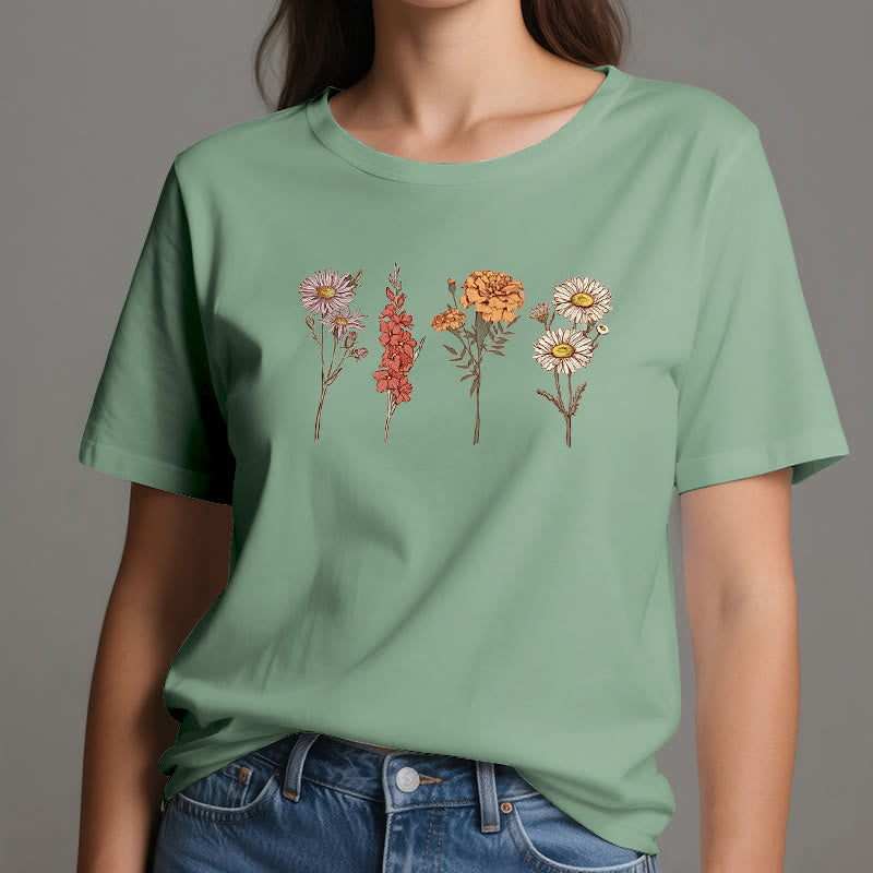 Olivenorma Birth Month Flowers T-Shirt - image 21
