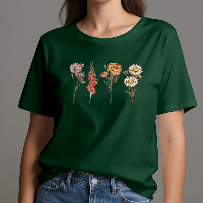 Olivenorma Birth Month Flowers T-Shirt - image 23